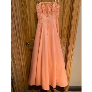 Coral Sequin Prom Dress